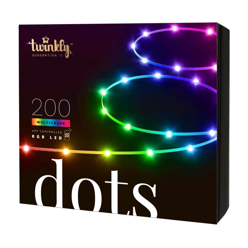 Twinkly - LED RGB spoljašnja prigušiva traka DOTS 200xLED 10 m IP44 Wi-Fi