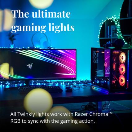 Twinkly - LED RGB prigušiva spoljašnja dekorativna girlanda FESTOON 20xLED 14m IP44 Wi-Fi
