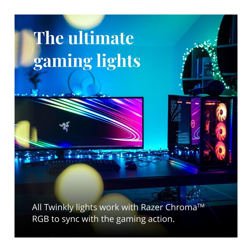 Twinkly - LED RGB prigušiva spoljašnja dekorativna girlanda FESTOON 20xLED 14m IP44 Wi-Fi