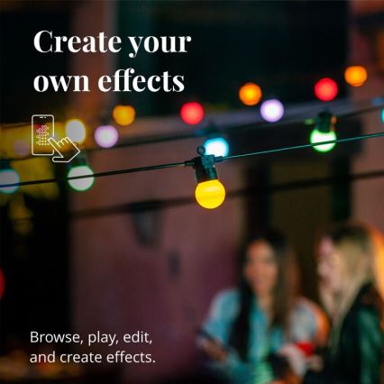 Twinkly - LED RGB prigušiva spoljašnja dekorativna girlanda FESTOON 20xLED 14m IP44 Wi-Fi