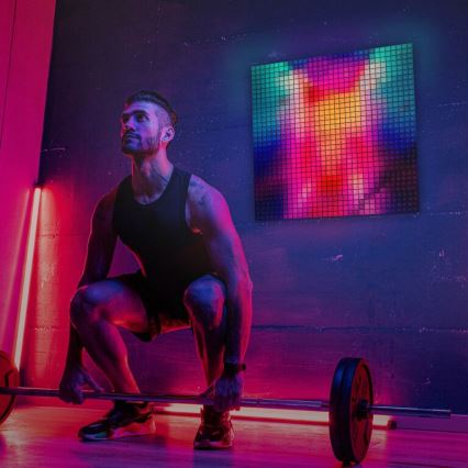 Twinkly - Komplet od 6 RGB LED prigušiva panela SQUARES, 64 LED po panelu, 16 × 16 cm, Wi-Fi