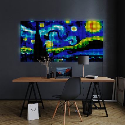 Twinkly - Komplet od 6 RGB LED prigušiva panela SQUARES, 64 LED po panelu, 16 × 16 cm, Wi-Fi