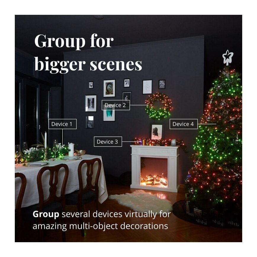 Twinkly - LED RGBW prigušiva spoljašnja božićna svetla STRINGS 250xLED 23,5m IP44 Wi-Fi