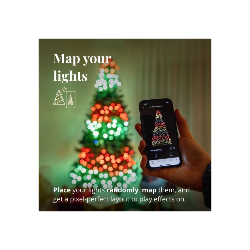 Twinkly - LED RGBW prigušiva spoljašnja girlanda STRINGS 250xLED 23,5m IP44 Wi-Fi