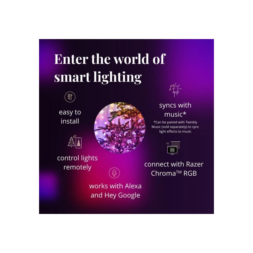 Twinkly - LED RGBW prigušiva spoljašnja girlanda STRINGS 250xLED 23,5m IP44 Wi-Fi