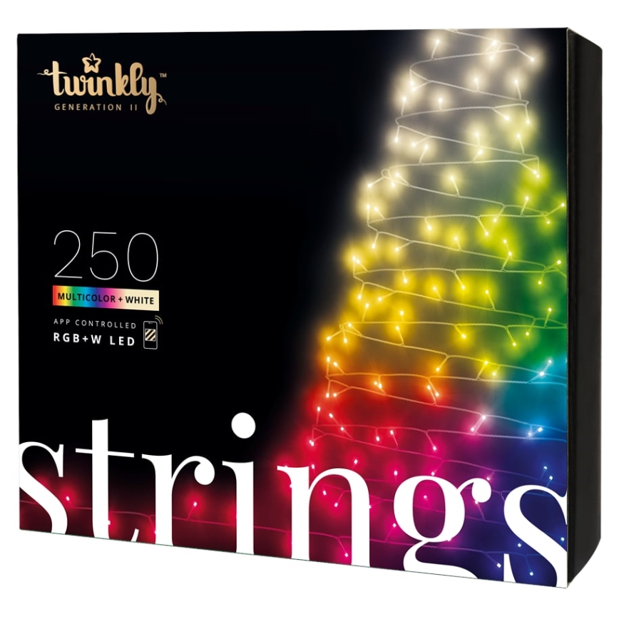 Twinkly - LED RGBW prigušiva spoljašnja girlanda STRINGS 250xLED 23,5m IP44 Wi-Fi
