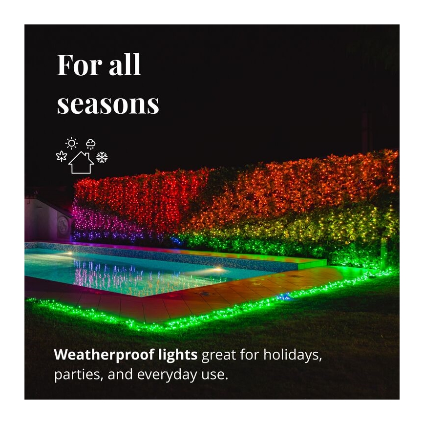 Twinkly - LED RGB spoljašnji prigušiva niz STRINGS 250xLED 23,5m IP44 Wi-Fi