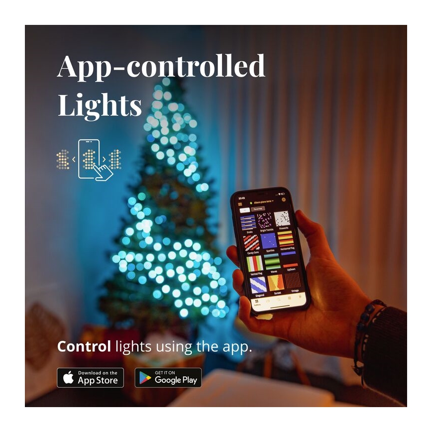 Twinkly - LED RGB spoljašnji prigušiva niz STRINGS 250xLED 23,5m IP44 Wi-Fi