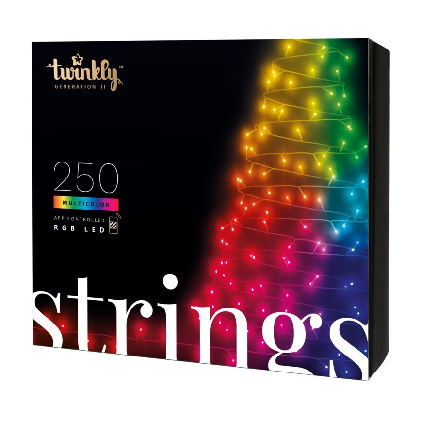 Twinkly - LED RGB spoljašnji prigušiva niz STRINGS 250xLED 23,5m IP44 Wi-Fi