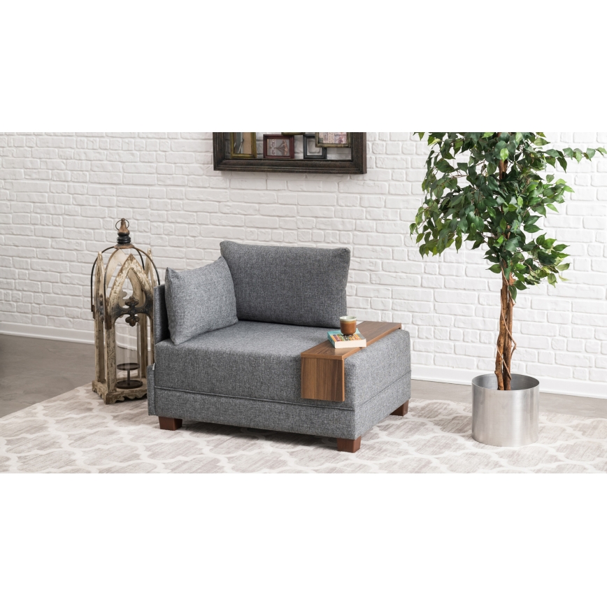 Ugaona fotelja TULA siva leva