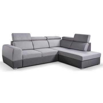 Ugaona garnitura na razvlačenje u L obliku sa prostorom za odlaganje MATRIX, siva, desna