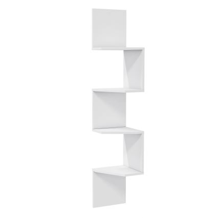Ugaona zidna polica DESALDO 155,2x29,6 cm bela