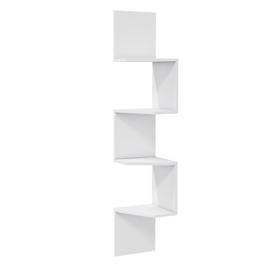 Ugaona zidna polica DESALDO 155,2x29,6 cm bela