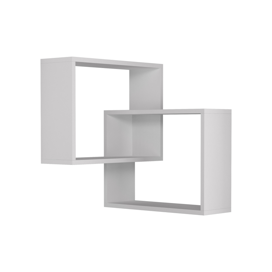 Ugaona zidna polica RING 68x68 cm, bela