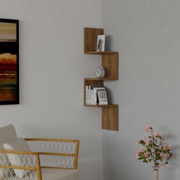 Ugaona zidna polica ZIKZAK 105,5x25 cm braon