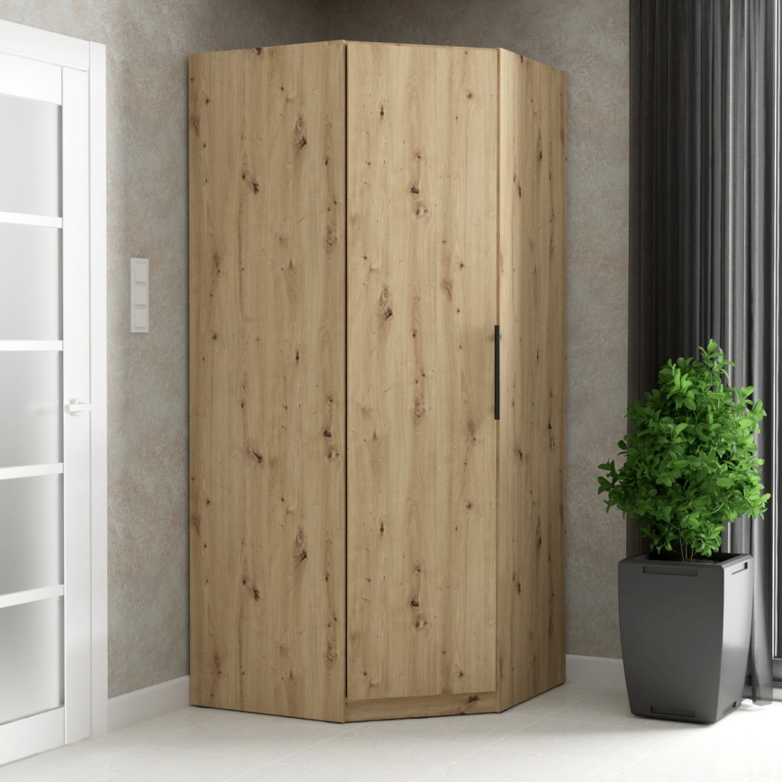 Ugaoni ormar MARO 94x213 cm, hrast artisan