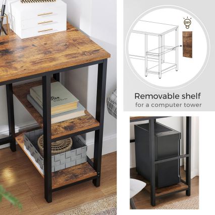 Ugaoni pisaći sto SOLEA braon/crna