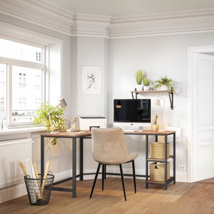 Ugaoni pisaći sto SOLEA braon/crna