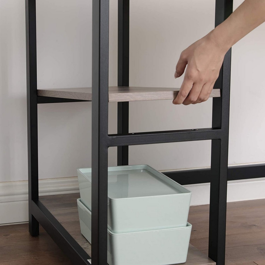 Ugaoni pisaći sto SOLEA, braon/crna