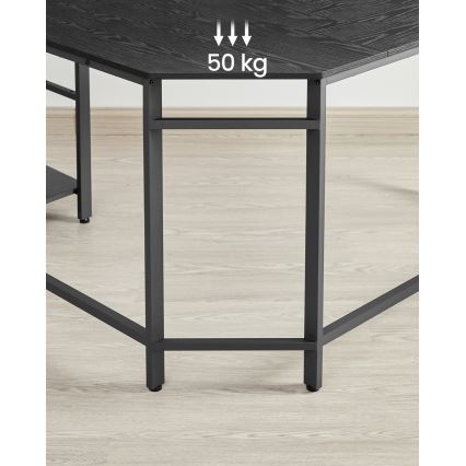 Ugaoni pisaći sto SOLEA, crne boje