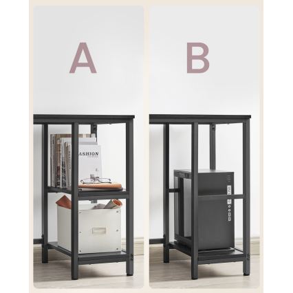 Ugaoni pisaći sto SOLEA, crne boje