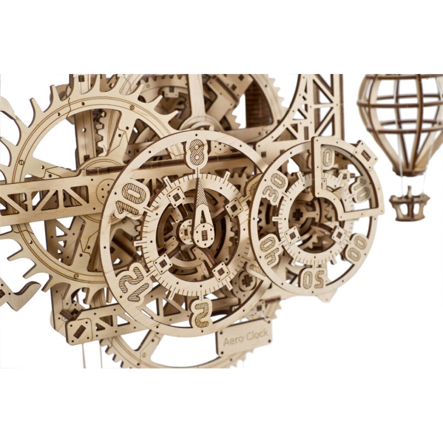 Ugears - 3D drvena mehanička slagalica: zidni sat Aero