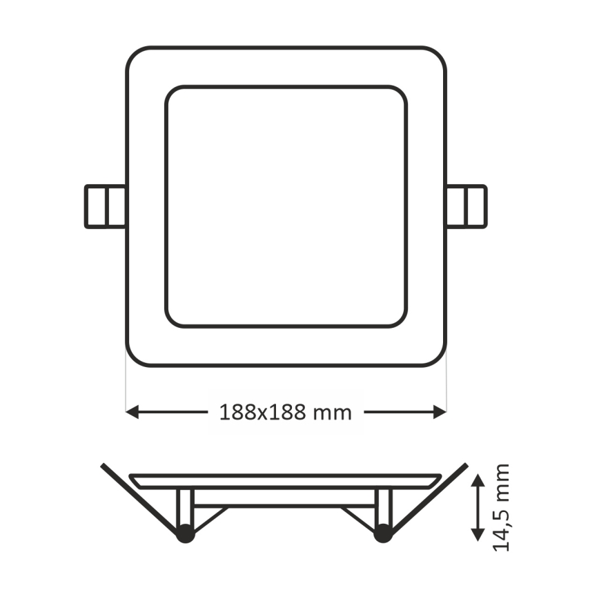 Ugradna LED plafonska svetiljka SQUARE LED/15W/230V 6500K 18,8x18,8 cm bela