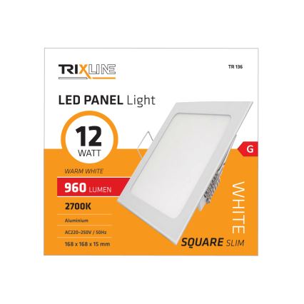 Ugradna LED svetiljka SQUARE LED/12W/230V 2700K