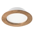 Ugradna LED svetiljka WOODY SPOT LED/12,5W/230V 4000K orah, prečnik 16 cm