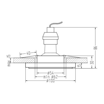 Ugradna stropna svetiljka EYE 1xGU10/35W/230V