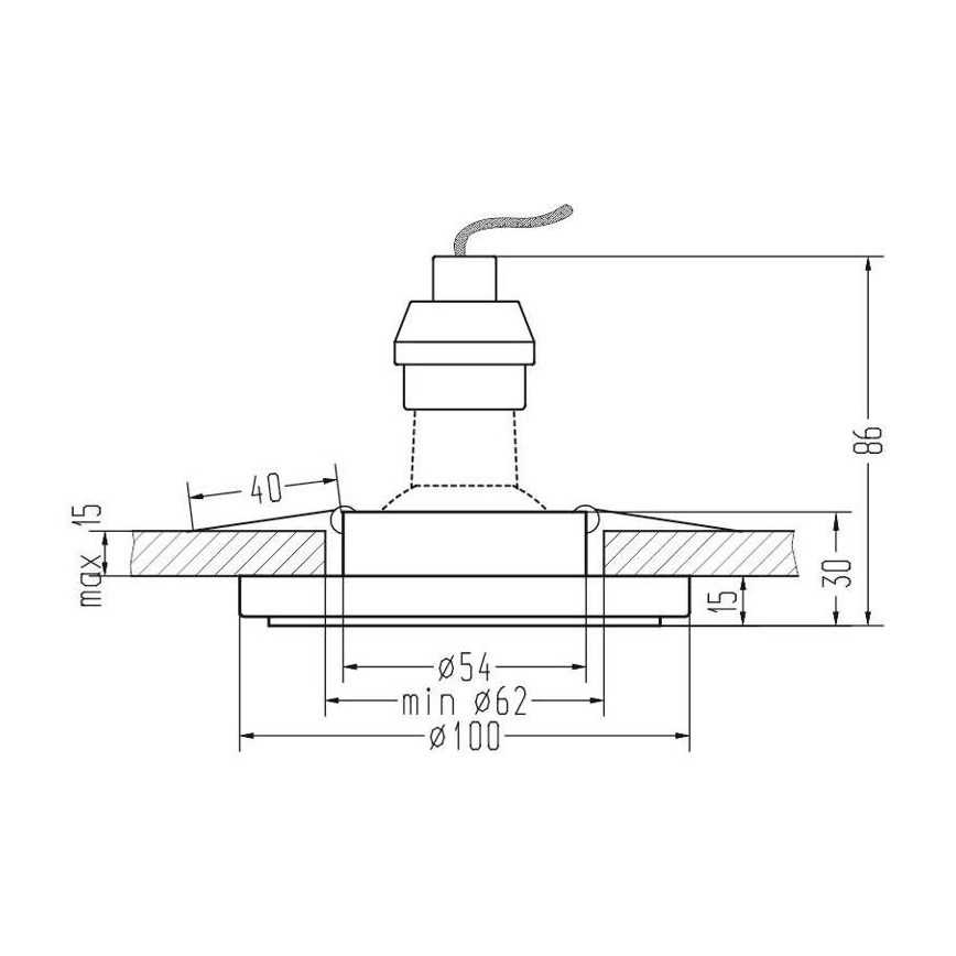 Ugradna stropna svetiljka EYE 1xGU10/35W/230V