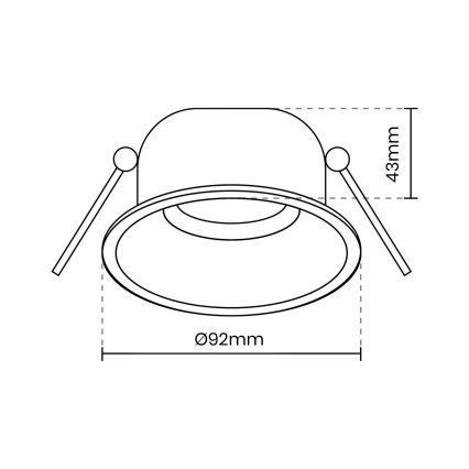 Ugradna svetiljka EYE 1xGU10/25W/230V okrugla crna