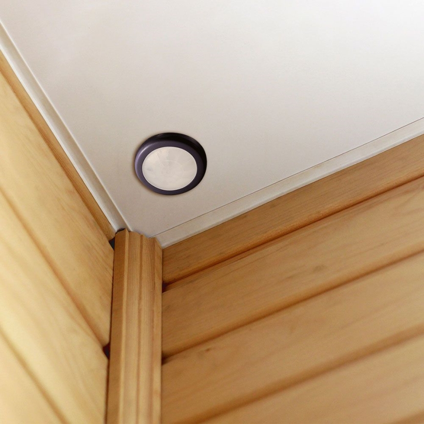 Ugradni PIR senzor pokreta za spušteni plafon 360°, 400W/230V, crne boje