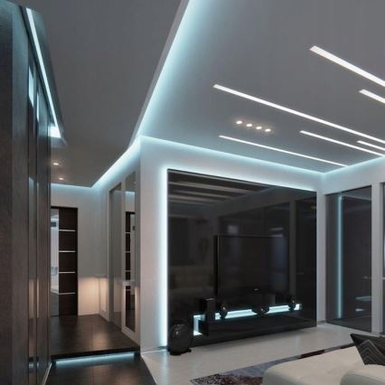 Ugradni profil za LED trake 1 m, srebrna/bela