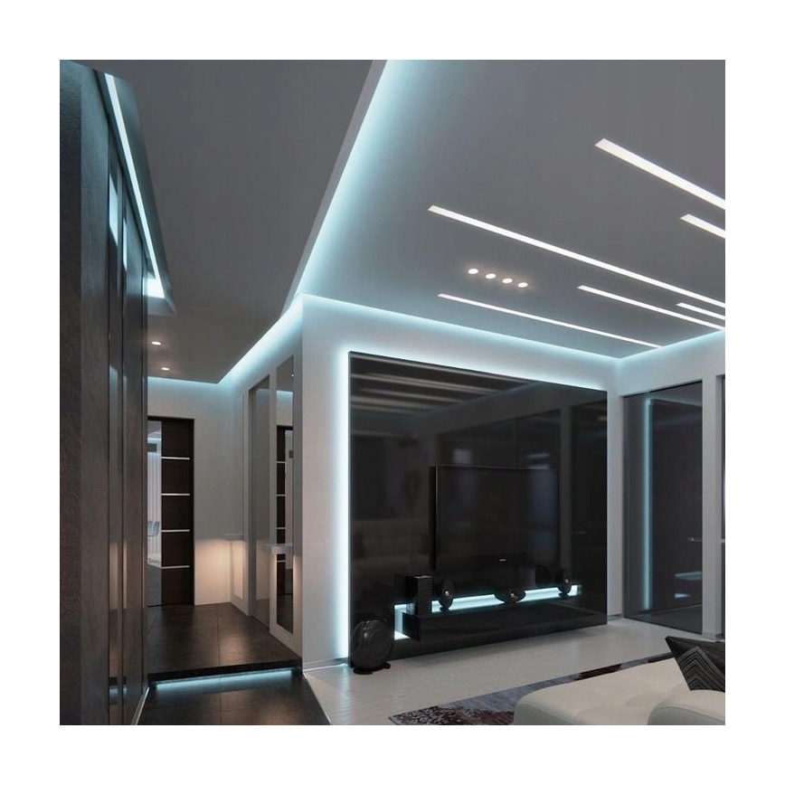 Ugradni profil za LED trake 1 m, srebrna/bela