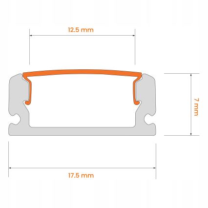Ugradni profil za LED trake 1 m, srebrna/bela