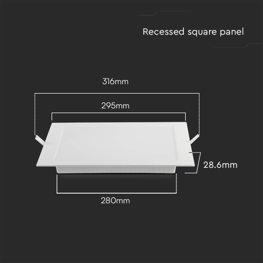 Ugradno LED stropno svetlo LED/24W/230V 29,5x29,5 cm 4000K bela