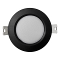 Ugradno LED svetlo CIRCLE, 3 W, 230 V, 4000 K, prečnik 9 cm, crno