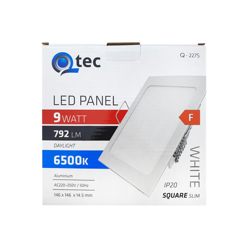 LED ugradna svetiljka QTEC LED/9W/230V 6500K 14,6x14,6 cm