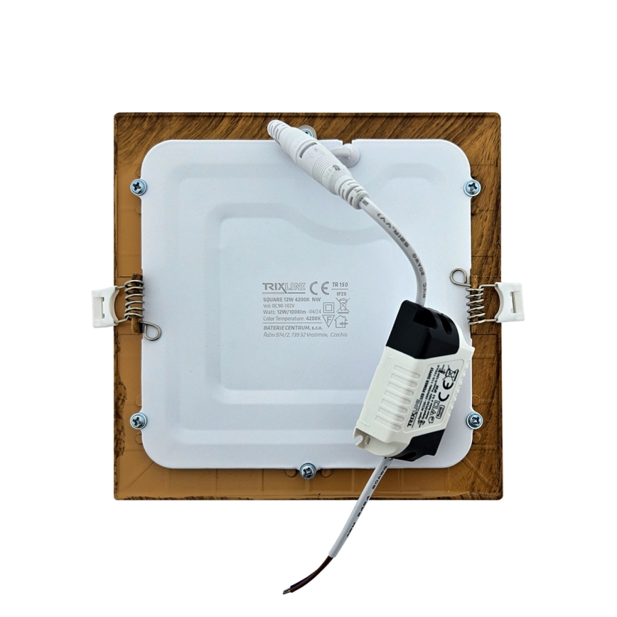 Ugradno stropno svetlo SQUARE LED/12W/230V 4200K 16,8x16,8 cm braon
