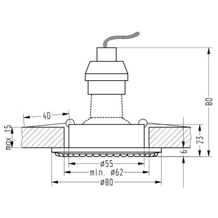 Ugradno svetlo SOC 1xGU10/50W/230V