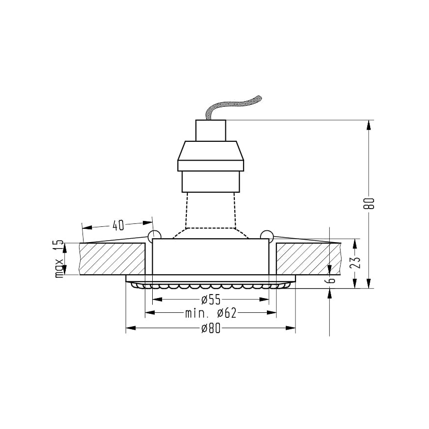 Ugradno svetlo SOC 1xGU10/50W/230V