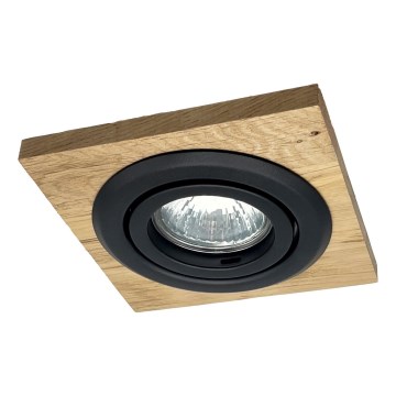 Ugradno svetlo TOBBY 1xGU10/20W/230V 11,5x11,5 cm hrast/crna