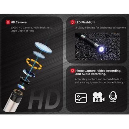Uni-T UT663B - inspekcioni endoskop 3,7V 3000 mAh IP67 3m