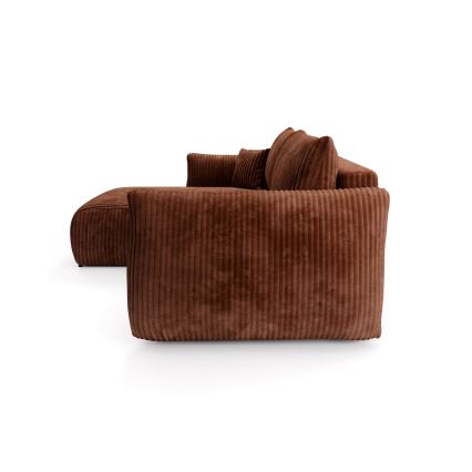 Univerzalna razvlačna ugaona garnitura sa prostorom za odlaganje u L FRIDA braon