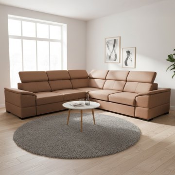 Univerzalna ugaona garnitura na razvlačenje sa prostorom za odlaganje GRANADA braon