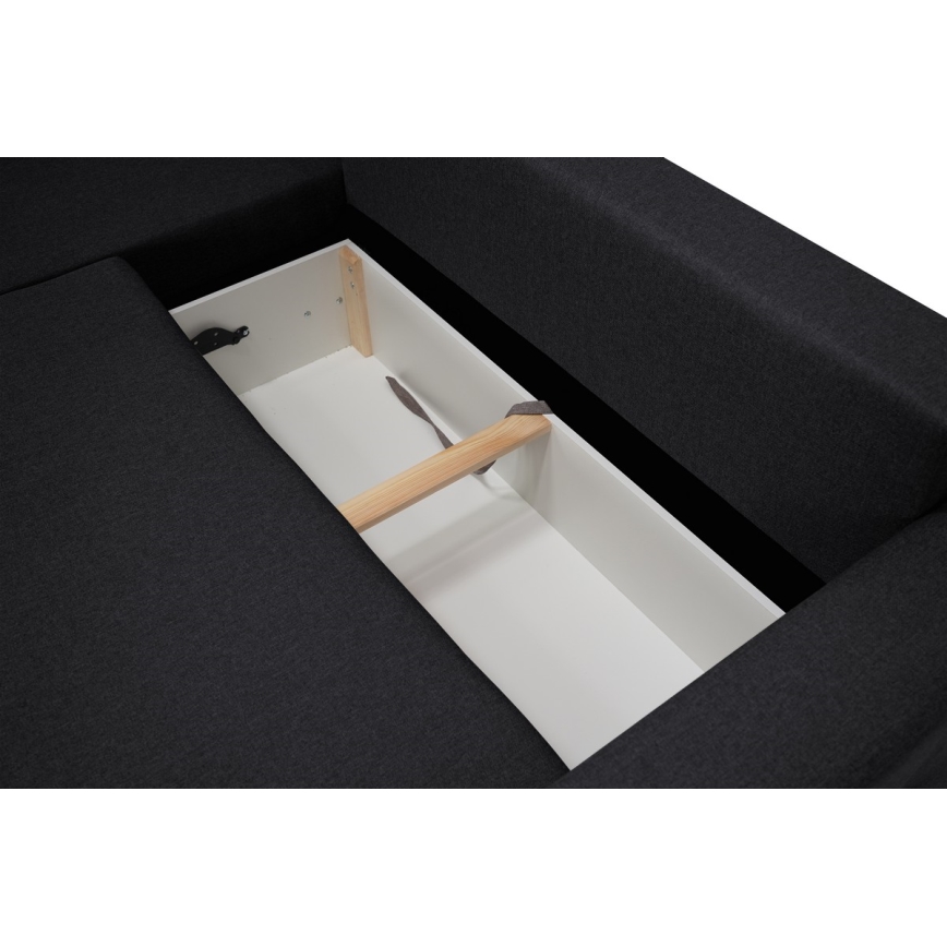 Univerzalna ugaona garnitura sa funkcijom spavanja i prostorom za odlaganje SEVILLA antracit
