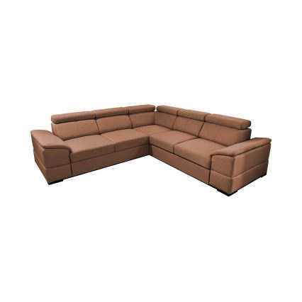 Univerzalna ugaona garnitura na razvlačenje sa prostorom za odlaganje GRANADA braon