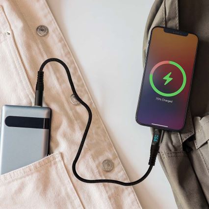 USB-C kabl sa LED displejom 100W 1 m