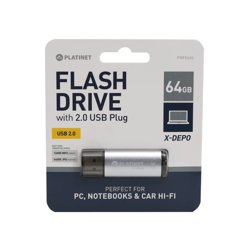 USB flash disk 64GB, srebrne boje
